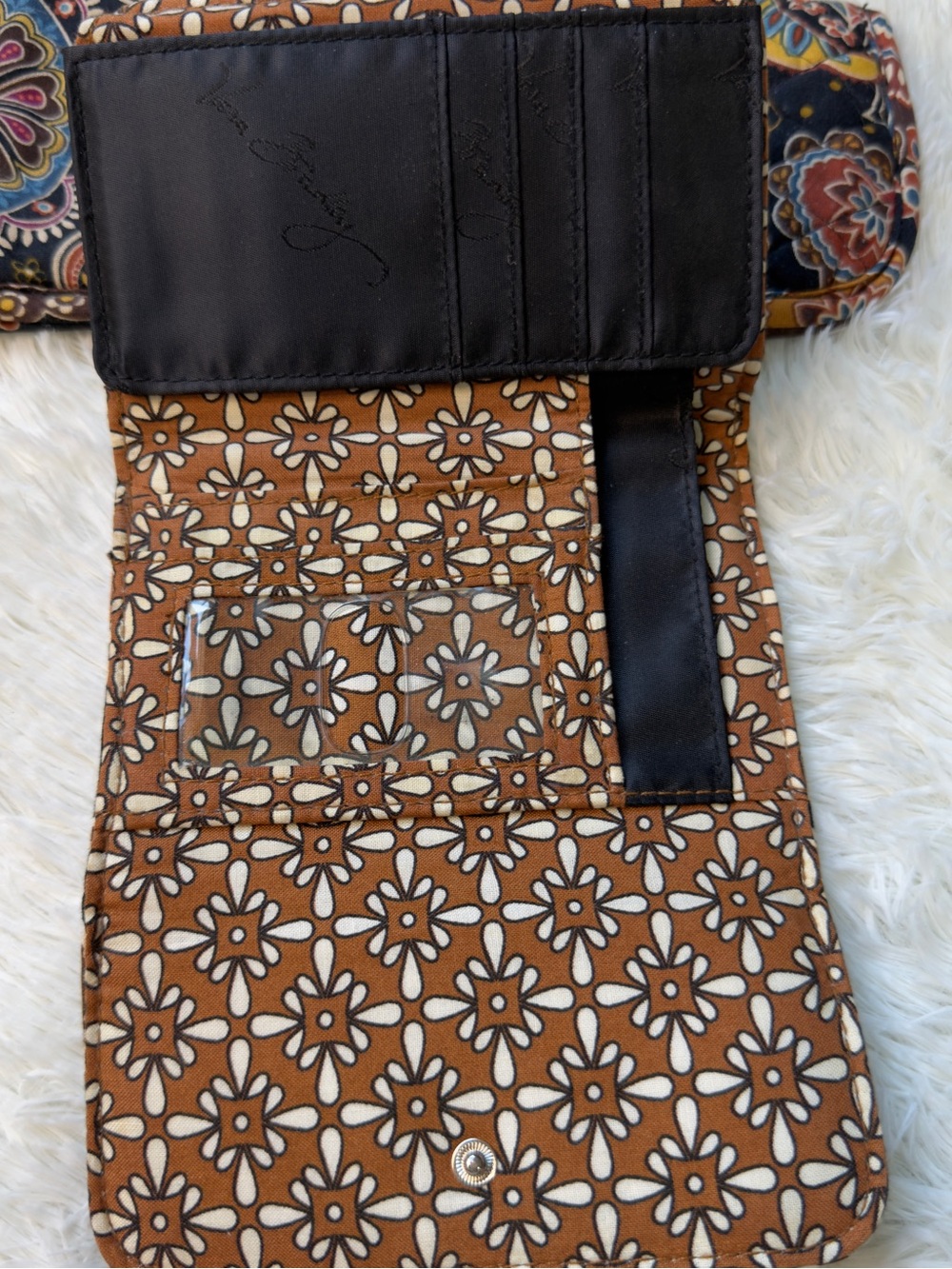Vintage Vera Bradley Kensington Quilted Trifold Wallet & Long Case Set Paisley - Picture 5 of 7